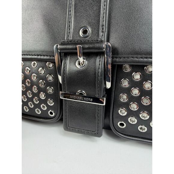 Michael Kors Colby Medium Grommeted Leather Messenger Bag Unisex NWT - Picture 5 of 8